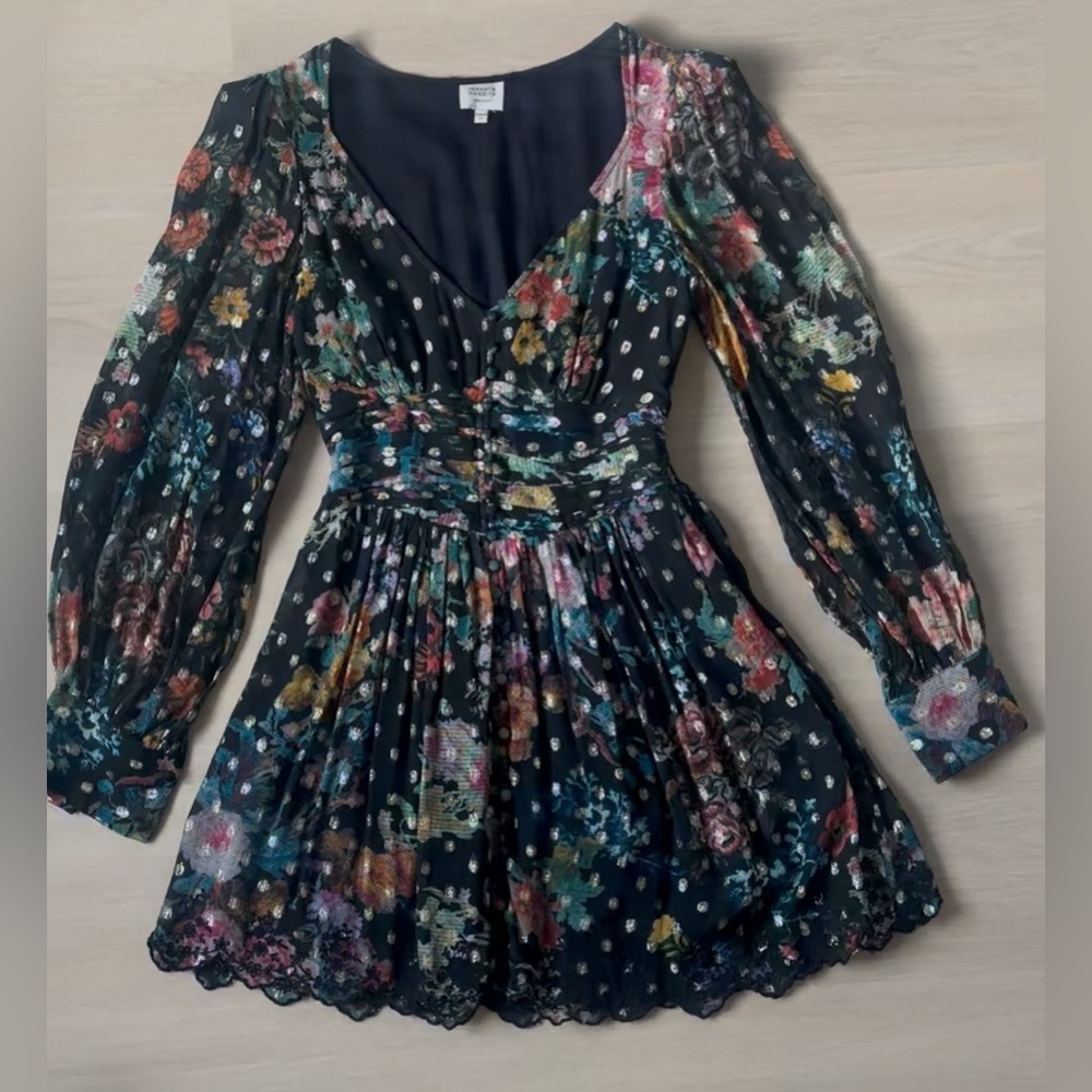 💖 Hemant & Nandita Floral Long Sleeve Mini Dress